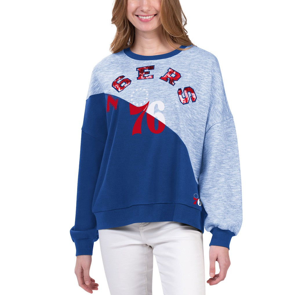 Philadelphia 76ers G-III 4Her by Carl Banks Women's Benches Split Pullover Sweatshirt