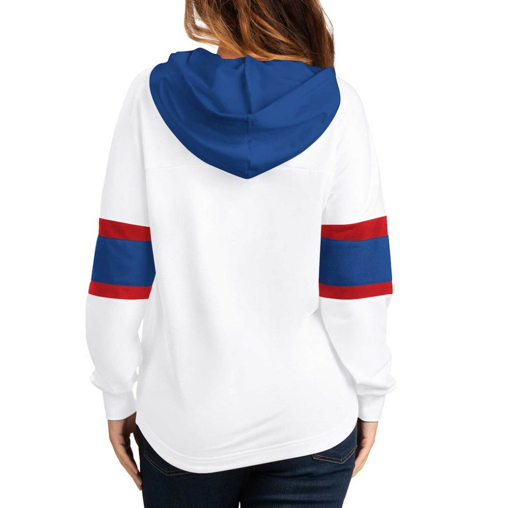 NHL New York Rangers G-III 4Her by Carl Banks Women's Goal Zone Long Sleeve Lace-Up Hoodie T-Shirt