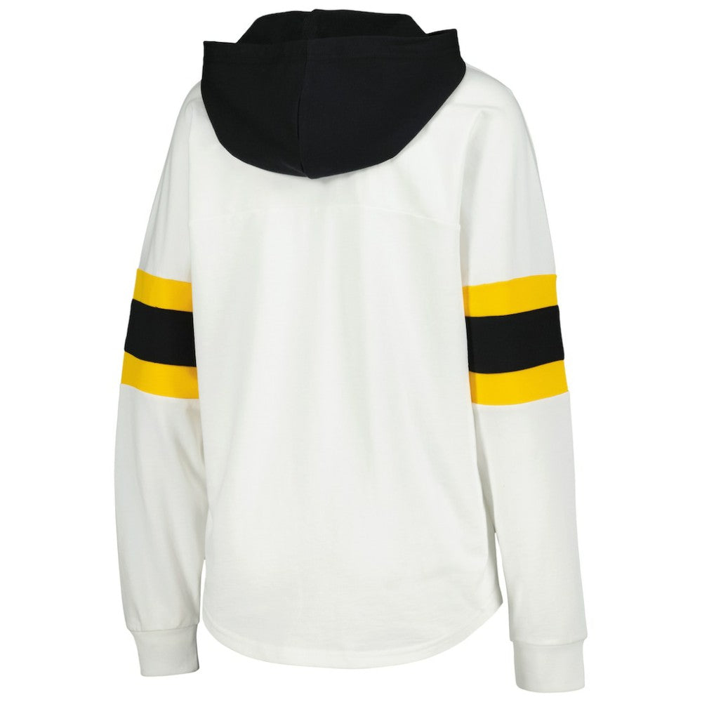 NHL Pittsburgh Penguins G-III 4Her by Carl Banks Women's Goal Zone Long Sleeve Lace-Up Hoodie T-Shirt