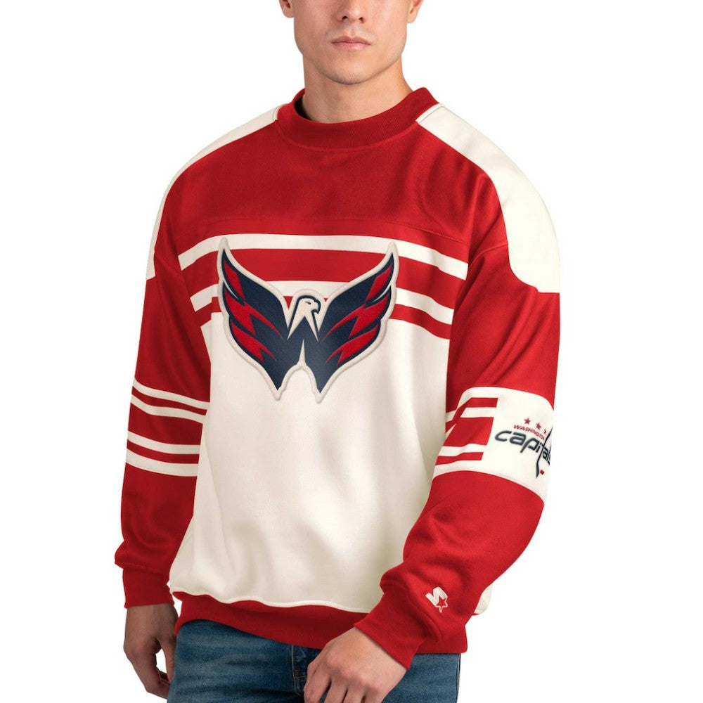 NHL Washington Capitals Starter Defense Fleece Crewneck Pullover Sweatshirt