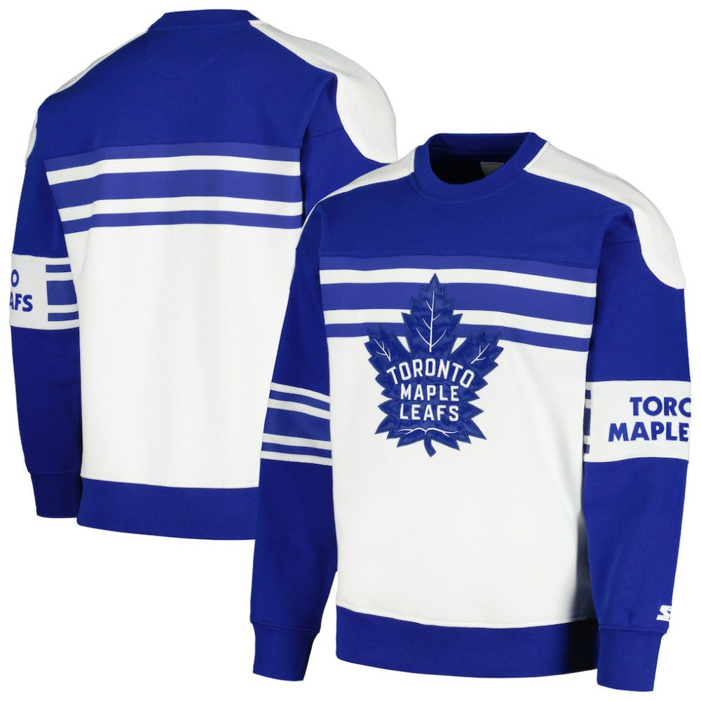 NHL Toronto Maple Leafs Starter Defense Fleece Crewneck Pullover Sweatshirt