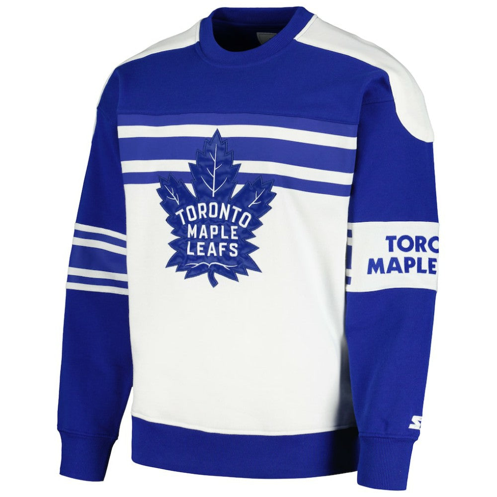 NHL Toronto Maple Leafs Starter Defense Fleece Crewneck Pullover Sweatshirt