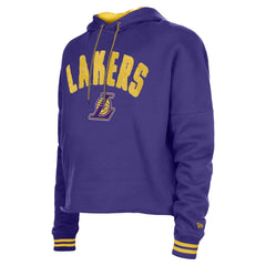 New Era Los Angeles Lakers Women's Boxy Raw Edge Pullover Hoodie