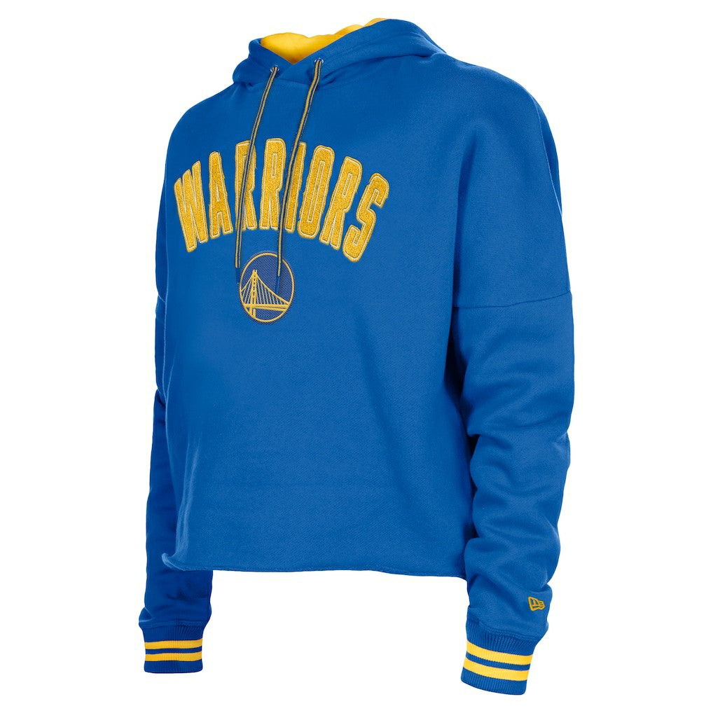 New Era Golden State Warriors Women's Boxy Raw Edge Pullover Hoodie sale