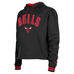 New Era Chicago Bulls Women's Boxy Raw Edge Pullover Hoodie