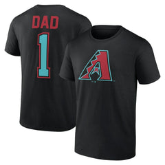 Black Arizona Diamondbacks Father's Day #1 Dad T-Shirt