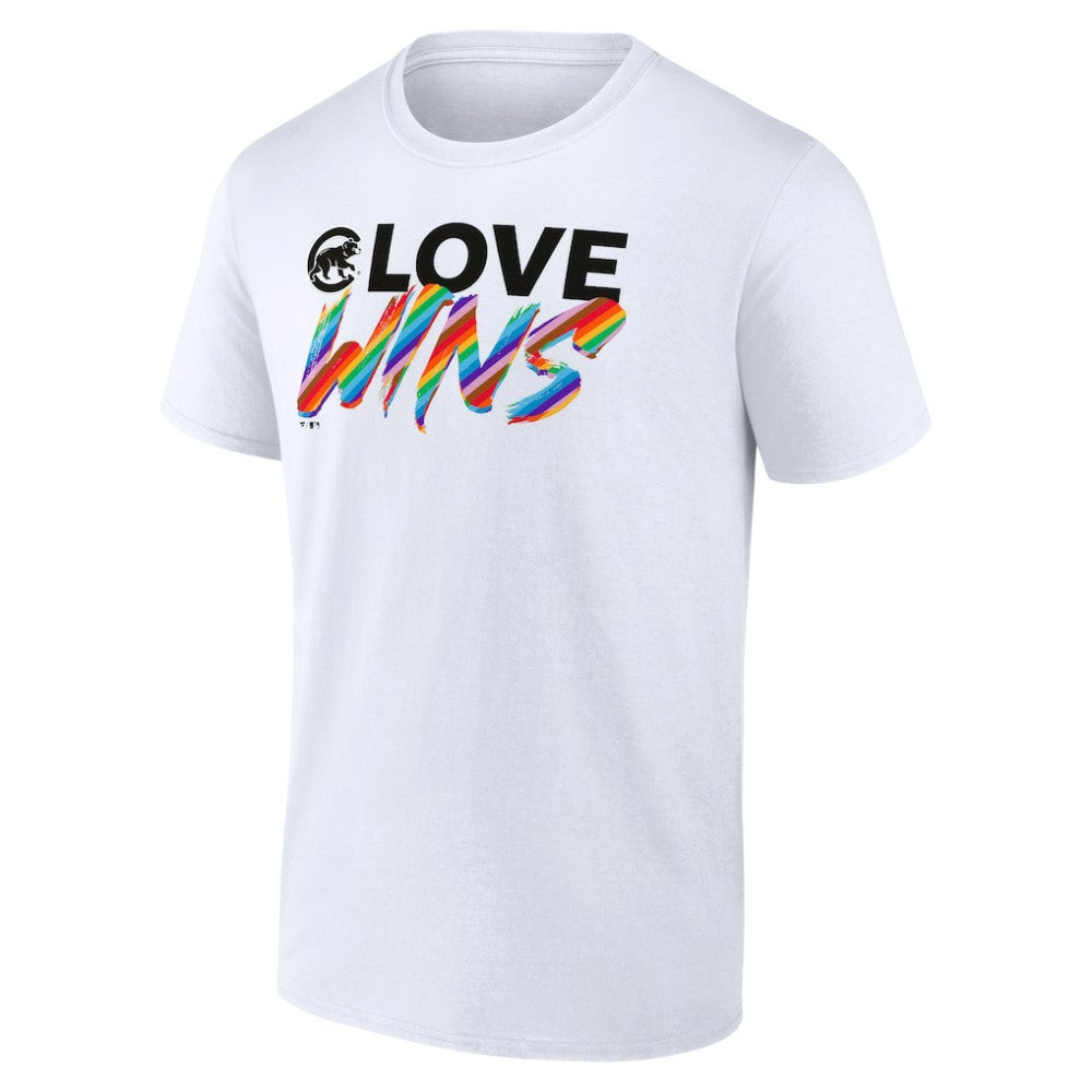 White Chicago Cubs Love Wins T-Shirt