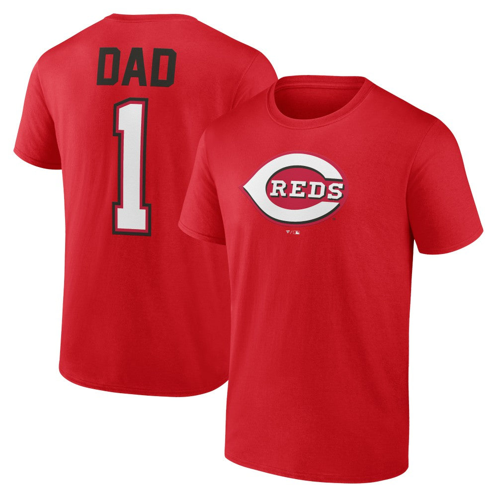 Red Cincinnati Reds Father's Day #1 Dad T-Shirt