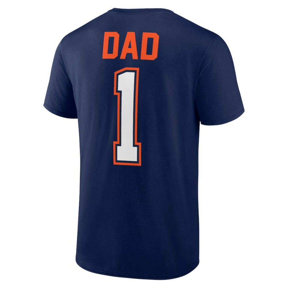 Navy Detroit Tigers Father's Day #1 Dad T-Shirt