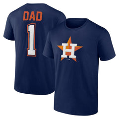 Navy Houston Astros Father's Day #1 Dad T-Shirt