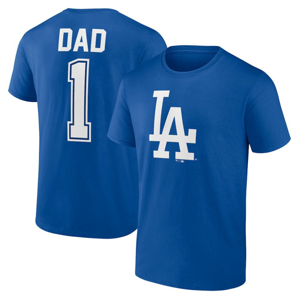 Royal Los Angeles Dodgers Father's Day #1 Dad T-Shirt