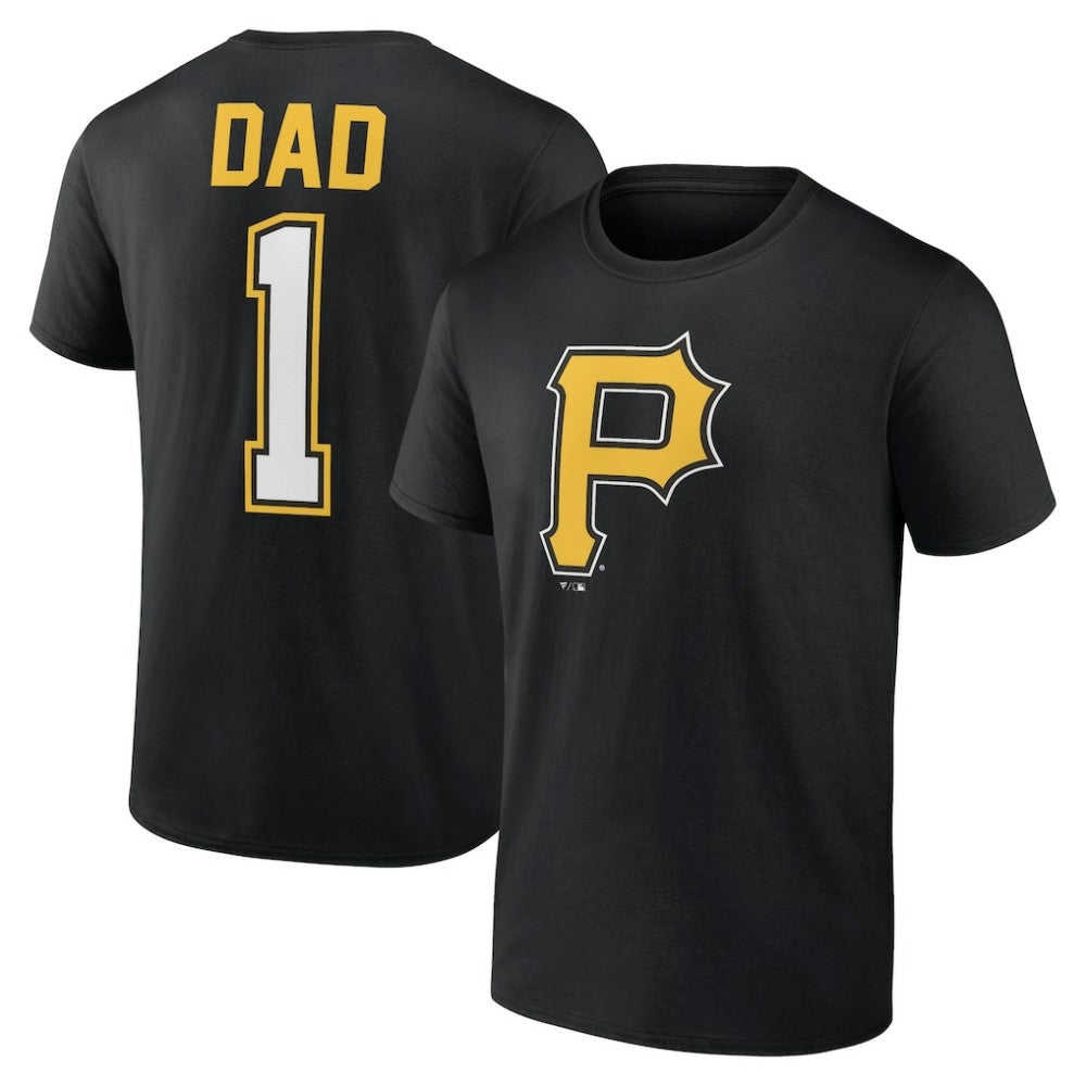 Black Pittsburgh Pirates Father's Day #1 Dad T-Shirt