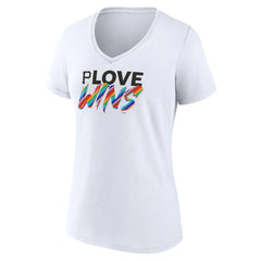 White Pittsburgh Pirates Women's Love Wins V-Neck T-Shirt