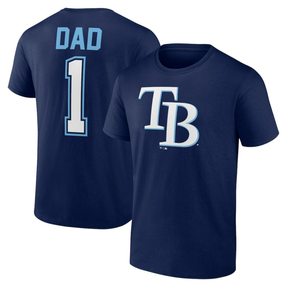 Navy Tampa Bay Rays Father's Day #1 Dad T-Shirt