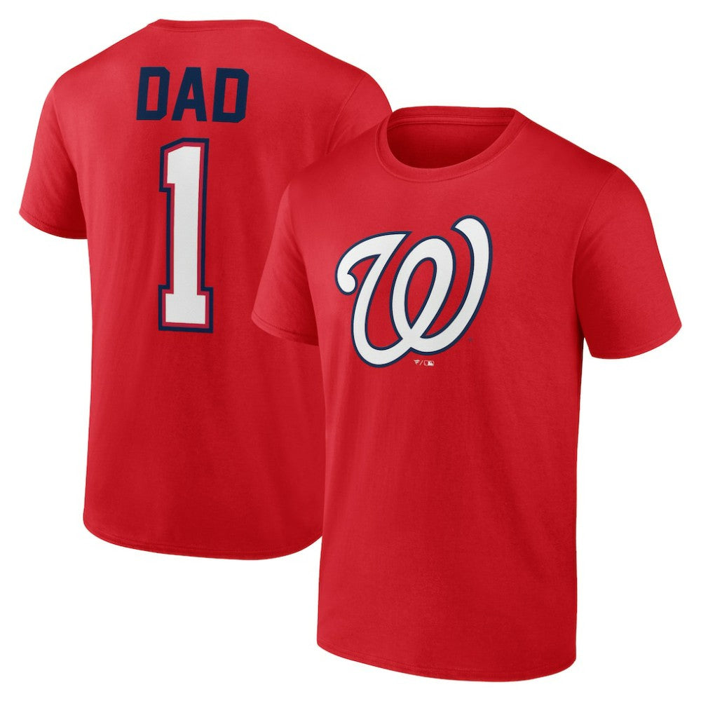 Red Washington Nationals Father's Day #1 Dad T-Shirt