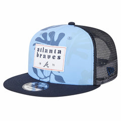 Navy Atlanta Braves New Era Bikini Bottom Trucker 9FIFTY Snapback Hat