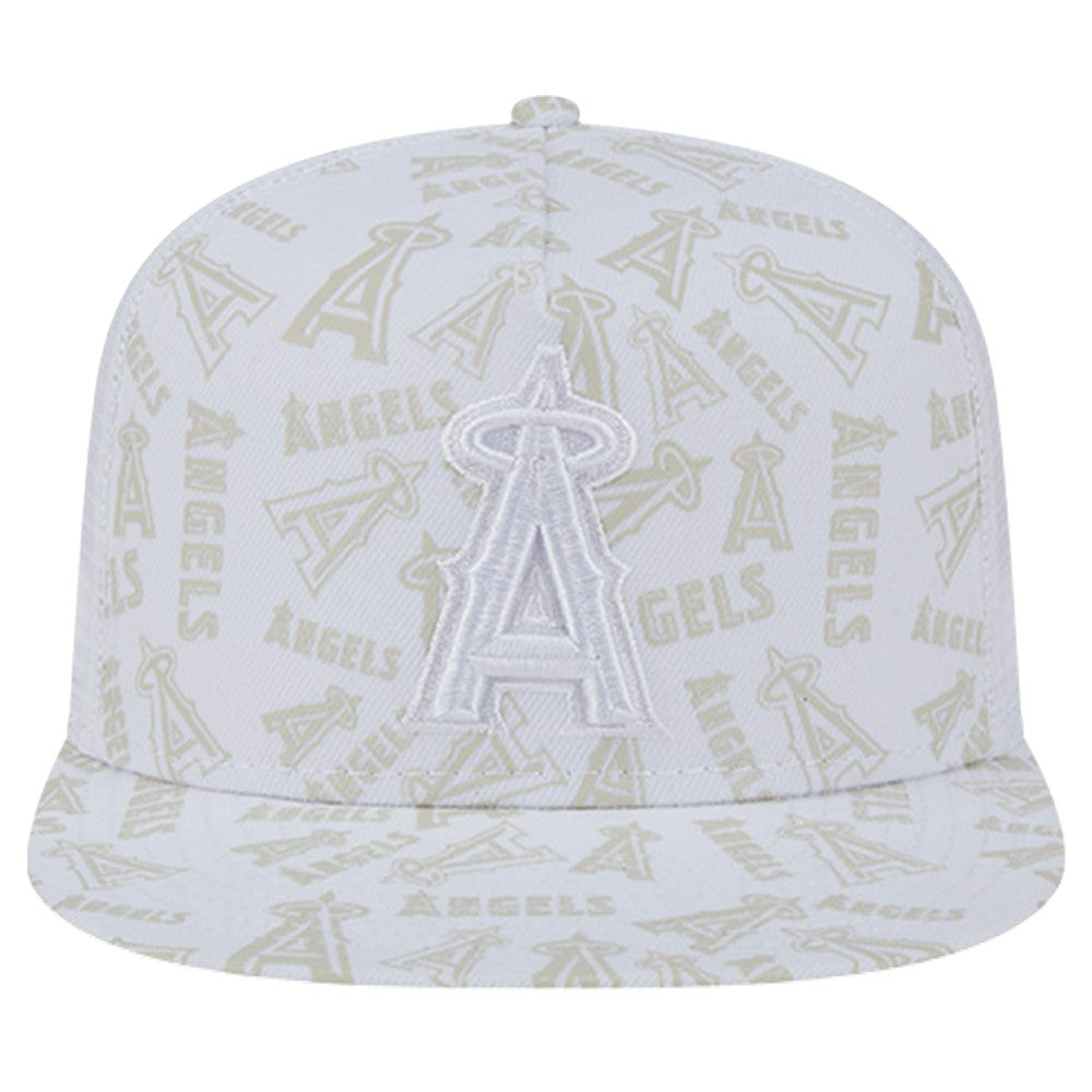 White Los Angeles Angels New Era Logo Dunes A-Frame Trucker 9FIFTY Snapback Hat