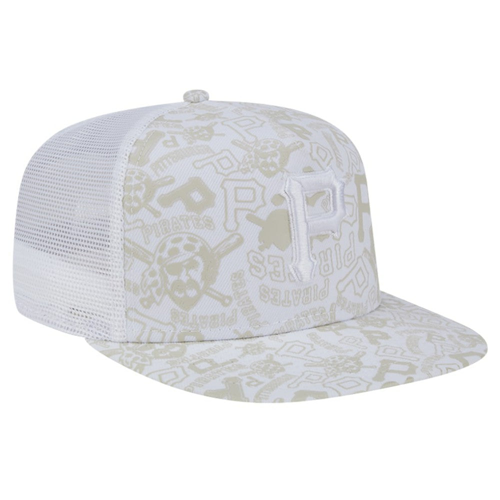 White Pittsburgh Pirates New Era Logo Dunes A-Frame Trucker 9FIFTY Snapback Hat