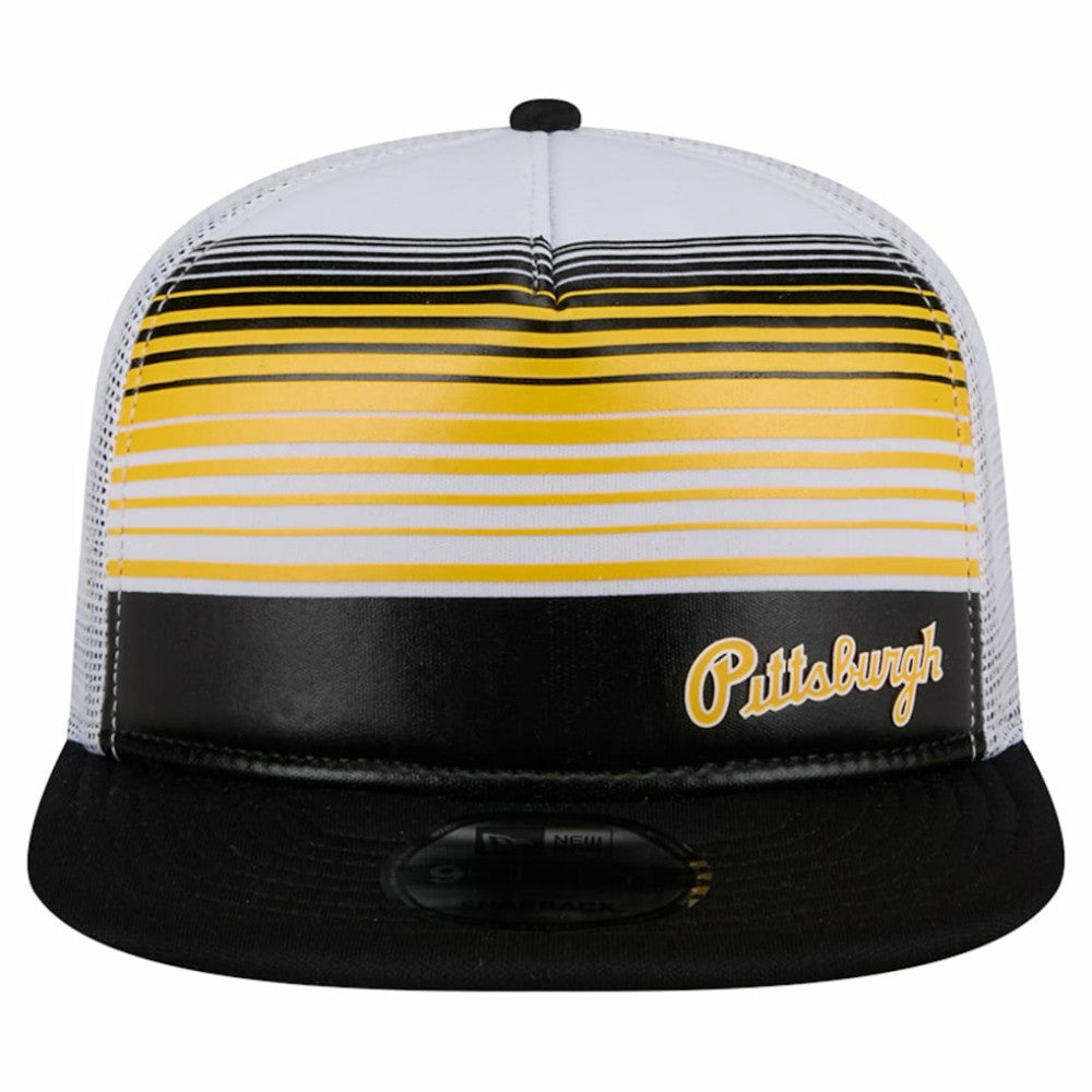 Black Pittsburgh Pirates New Era Team Horizon 9FIFTY A-Frame Trucker Snapback Hat