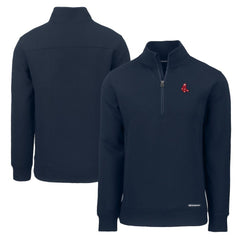 Navy Boston Red Sox Cutter & Buck Cooperstown Collection Roam Eco Recycled Quarter-Zip Pullover
