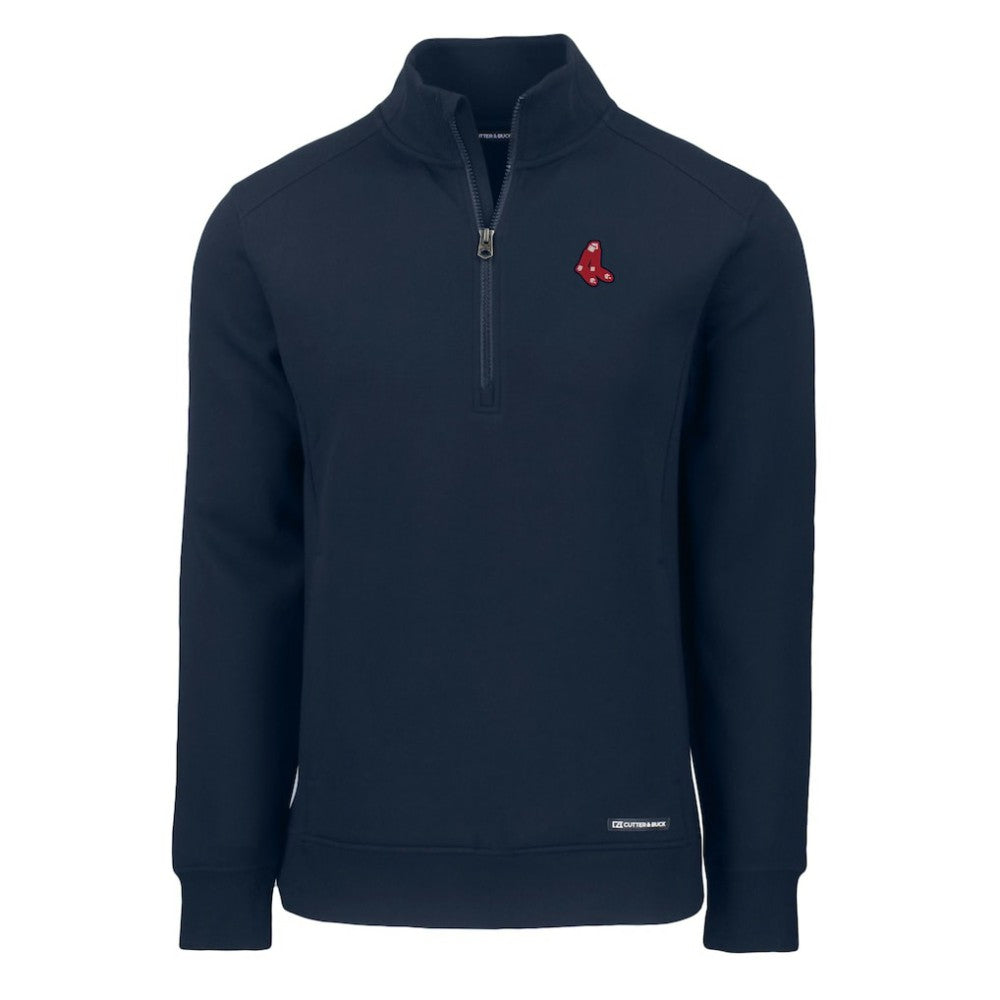 Navy Boston Red Sox Cutter & Buck Cooperstown Collection Roam Eco Recycled Quarter-Zip Pullover