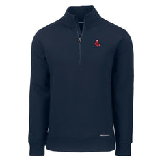 Navy Boston Red Sox Cutter & Buck Cooperstown Collection Roam Eco Recycled Quarter-Zip Pullover