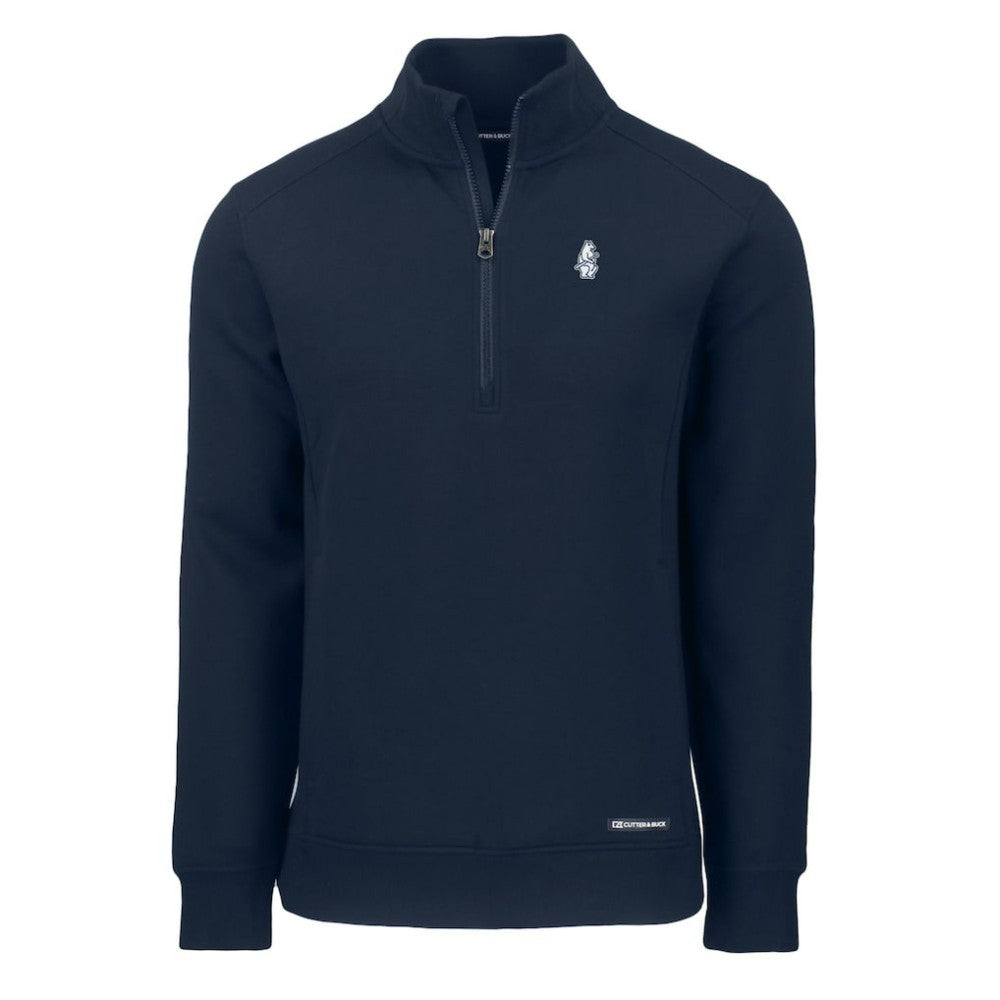 Navy Chicago Cubs Cutter & Buck Cooperstown Collection Roam Eco Recycled Quarter-Zip Pullover