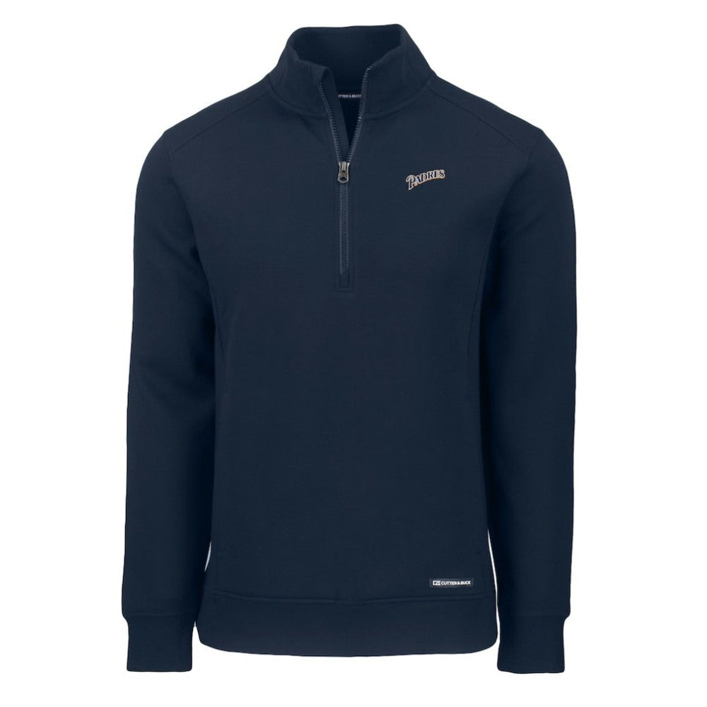 Navy San Diego Padres Cutter & Buck Cooperstown Collection Roam Eco Recycled Quarter-Zip Pullover