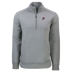Gray Philadelphia Phillies Cutter & Buck Cooperstown Collection Roam Eco Recycled Quarter-Zip Pullover
