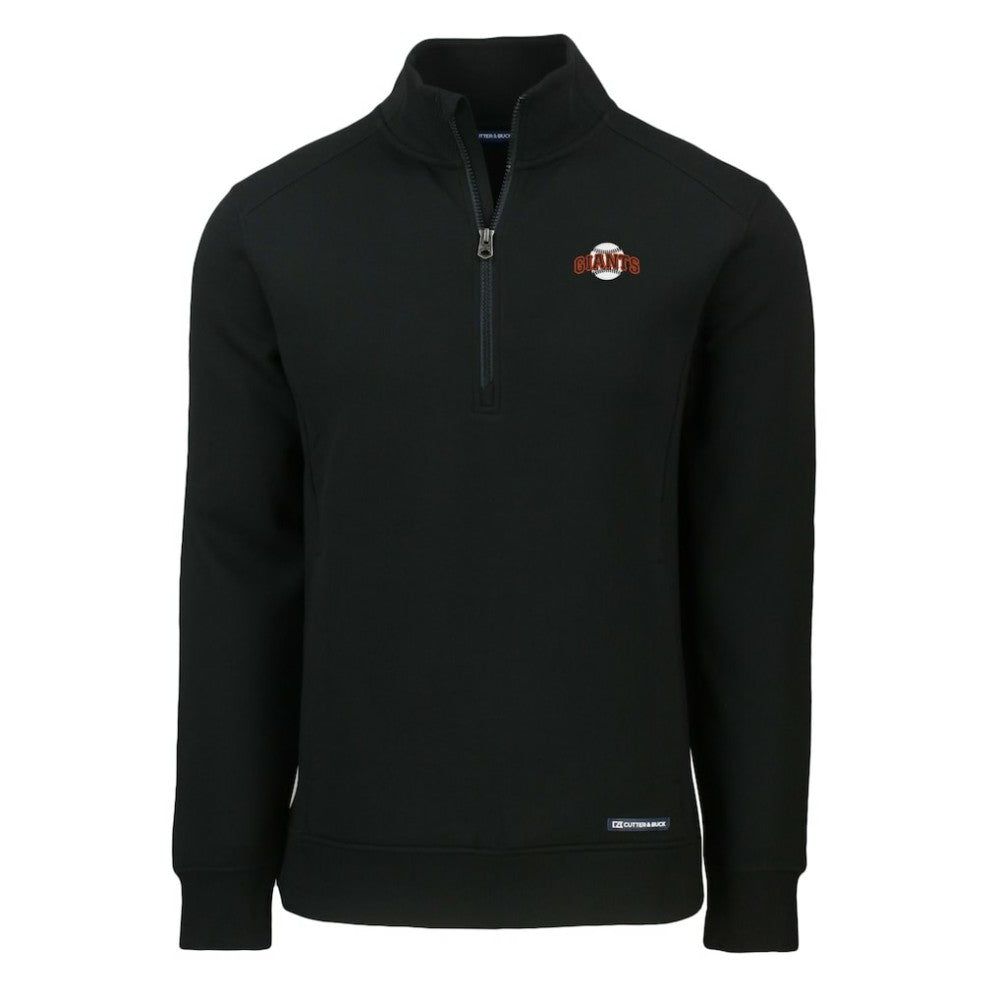 Black San Francisco Giants Cutter & Buck Cooperstown Collection Roam Eco Recycled Quarter-Zip Pullover