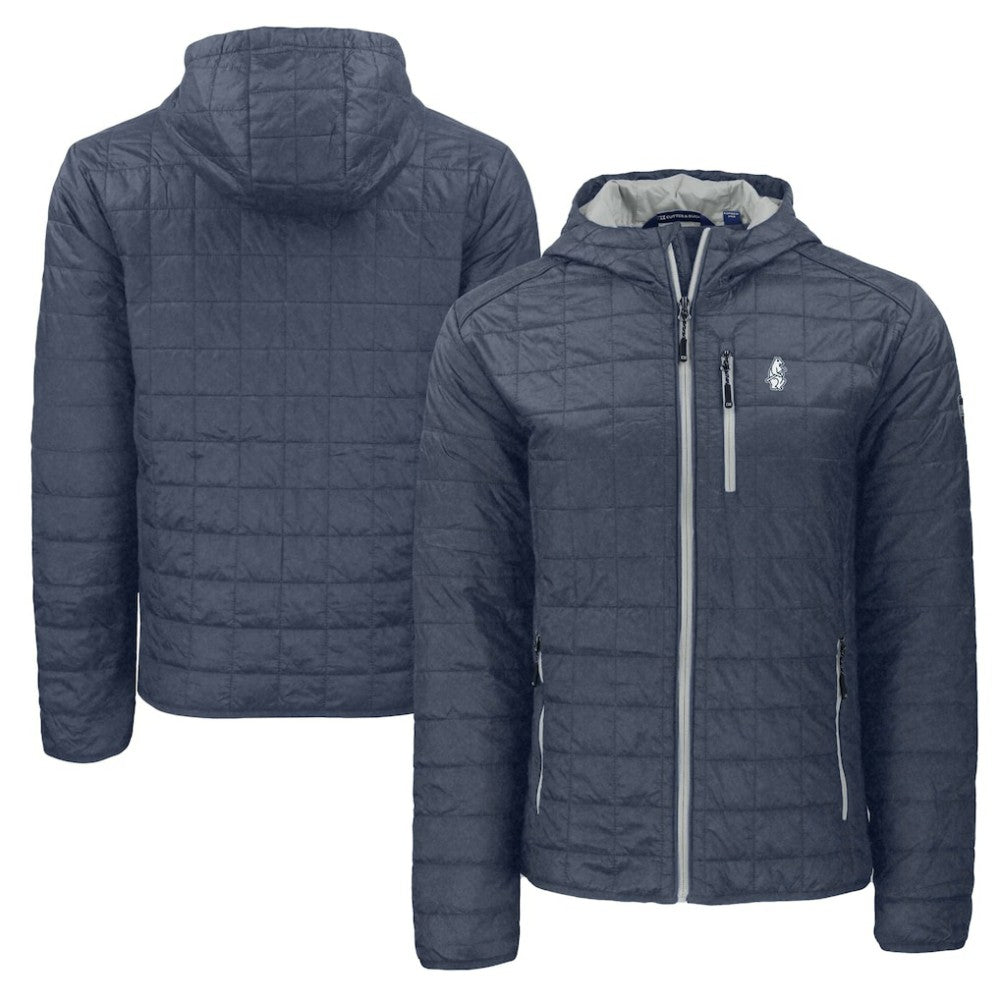 Anthracite Chicago Cubs Cutter & Buck Cooperstown Collection Rainier Primaloft Eco Full-Zip Hooded Jacket