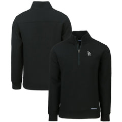 Black Los Angeles Dodgers Cutter & Buck Roam Eco Recycled Quarter-Zip Pullover