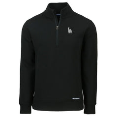 Black Los Angeles Dodgers Cutter & Buck Roam Eco Recycled Quarter-Zip Pullover