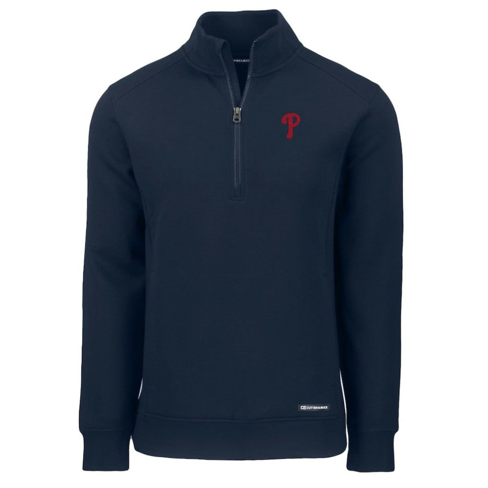 Navy Philadelphia Phillies Cutter & Buck Roam Eco Recycled Quarter-Zip Pullover