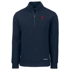 Navy Philadelphia Phillies Cutter & Buck Roam Eco Recycled Quarter-Zip Pullover