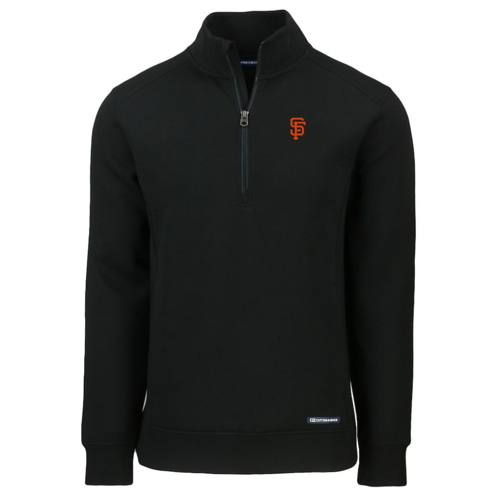Black San Francisco Giants Cutter & Buck Roam Eco Recycled Quarter-Zip Pullover