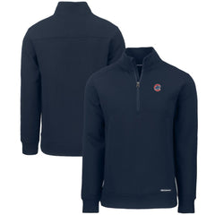 Navy Chicago Cubs Cutter & Buck Roam Eco Recycled Quarter-Zip Pullover