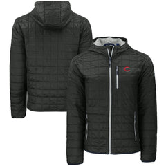 Black Cincinnati Reds Cutter & Buck Rainier Primaloft Eco Full-Zip Hooded Jacket