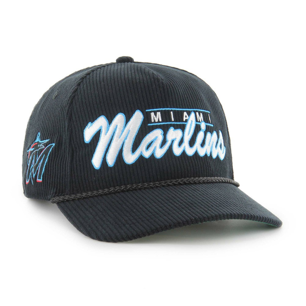Black Miami Marlins '47 Corduroy Hitch Adjustable Hat