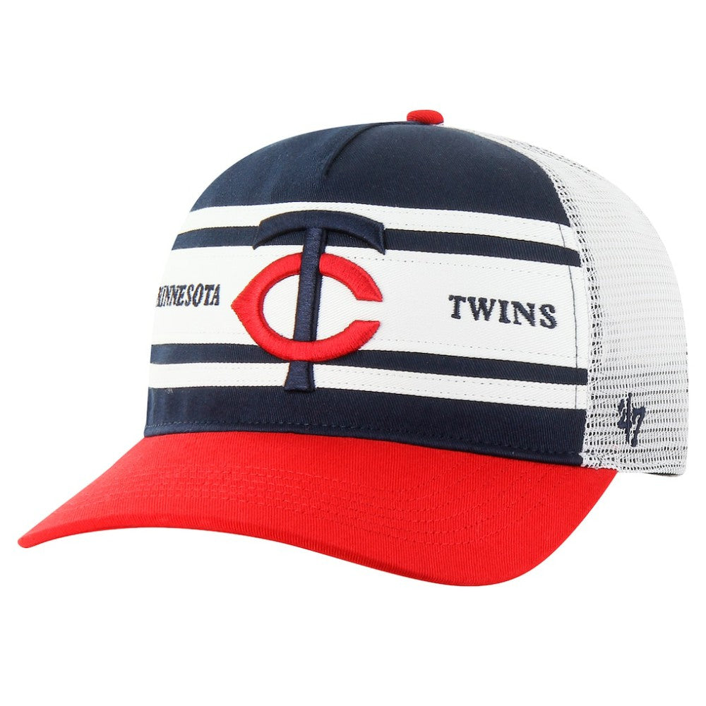 Navy Minnesota Twins '47 Gridiron Super Stripe Relaxed Trucker Hitch Adjustable Hat