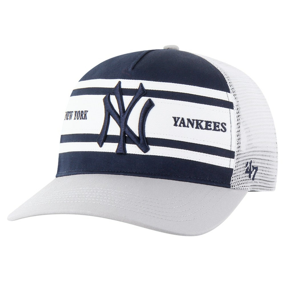 Navy New York Yankees '47 Gridiron Super Stripe Relaxed Trucker Hitch Adjustable Hat