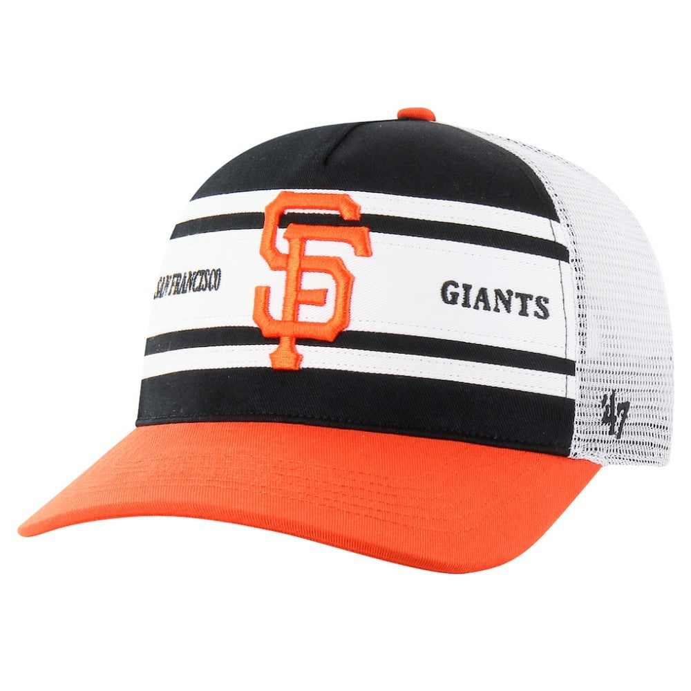 Black San Francisco Giants '47 Gridiron Super Stripe Relaxed Trucker Hitch Adjustable Hat