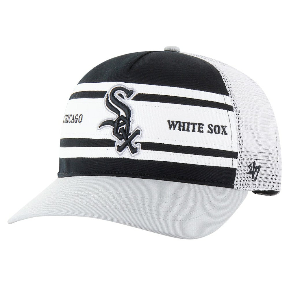 Black Chicago White Sox '47 Gridiron Super Stripe Relaxed Trucker Hitch Adjustable Hat