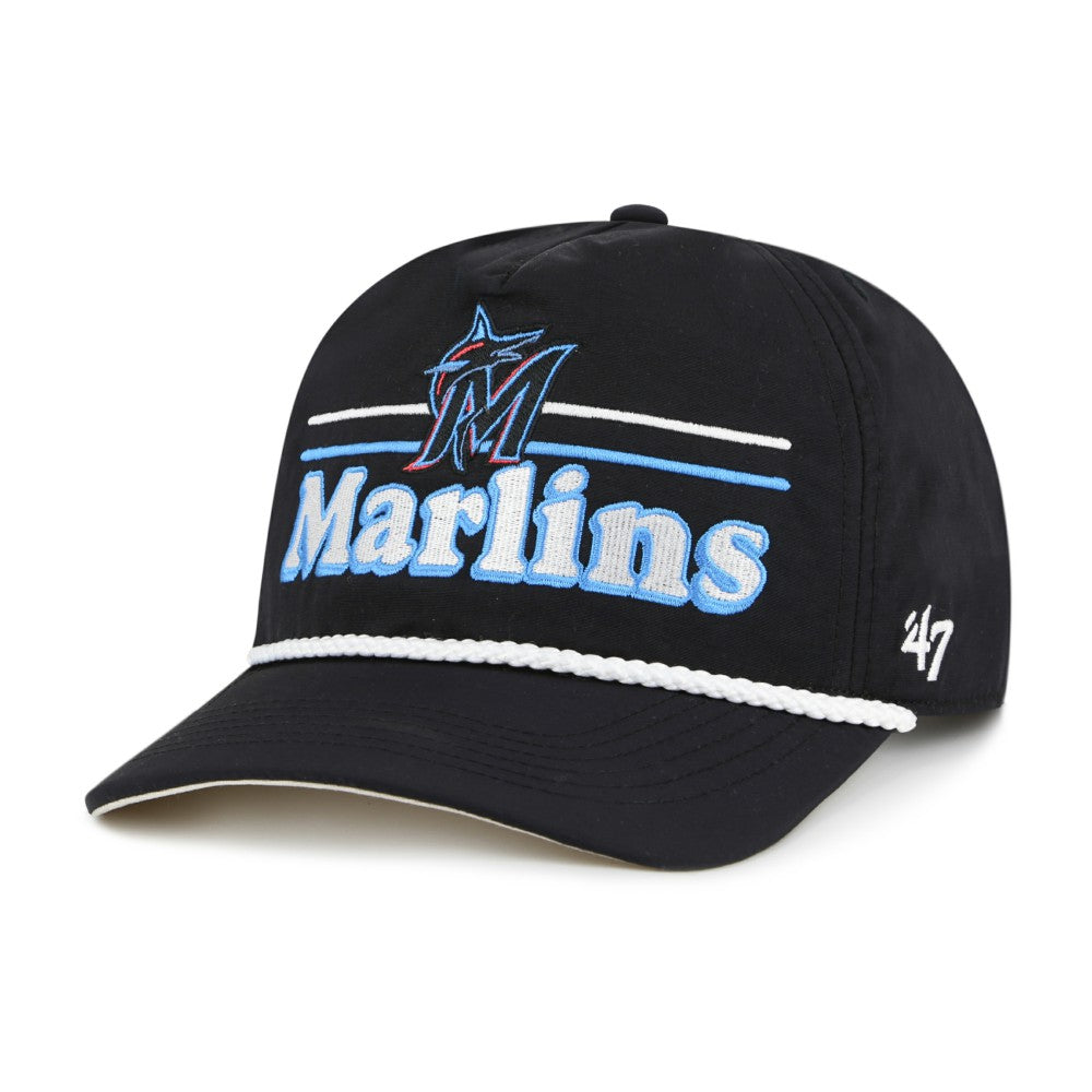 Black Miami Marlins '47 Campscape Hitch Adjustable Hat