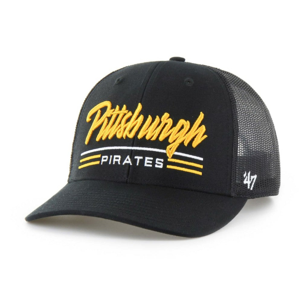 Black Pittsburgh Pirates '47 Garner Trucker Adjustable Hat