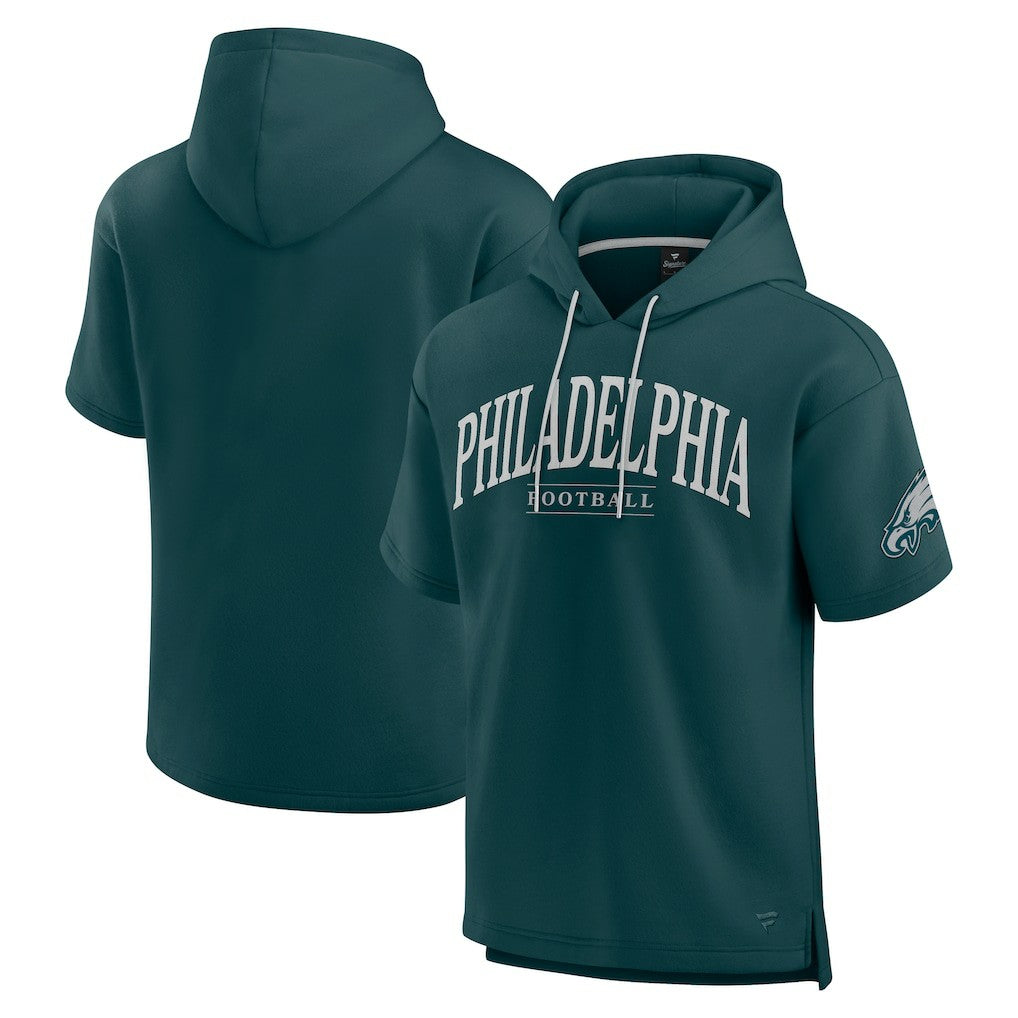 Unisex Elements Ready Short Sleeve Pullover Hoodie - Philadelphia Eagles Hoodies