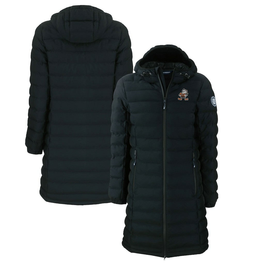 Cutter & Buck Women's Throwback Logo Mission Ridge Repreve Eco Insulated Full-Zip Puffer Jacket - Cleveland Browns Jackets