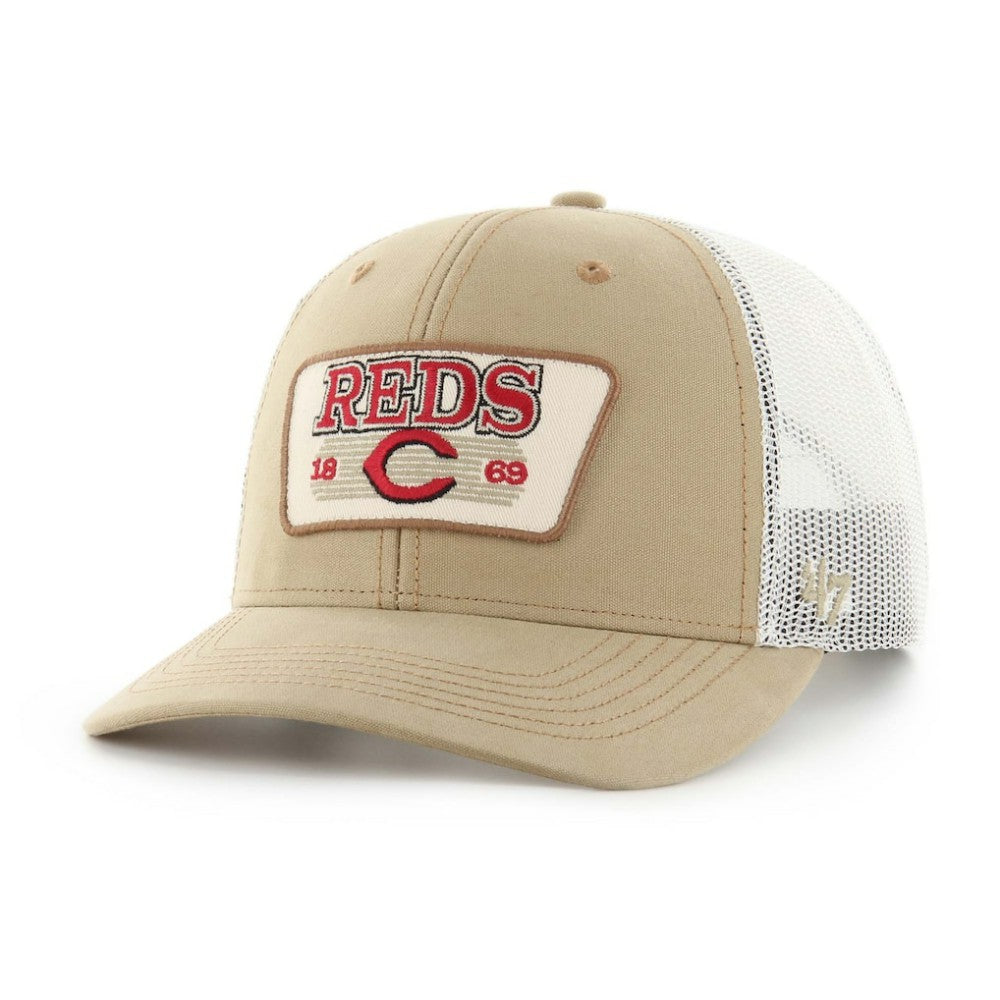 Khaki Cincinnati Reds '47 Ridgewood Trucker Adjustable Hats