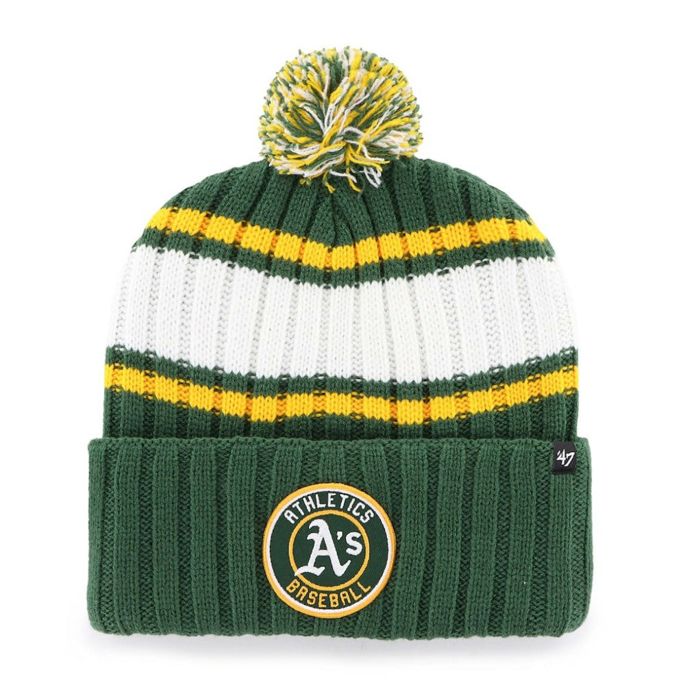 Green Oakland Athletics '47 Plateau Cuffed Knit Hat with Pom