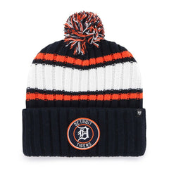 Navy Detroit Tigers '47 Plateau Cuffed Knit Hat with Pom